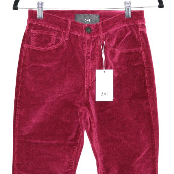 3x1 Higher Ground Cropped Stretch-cotton Velvet Size 24 - Picture 3 of 7